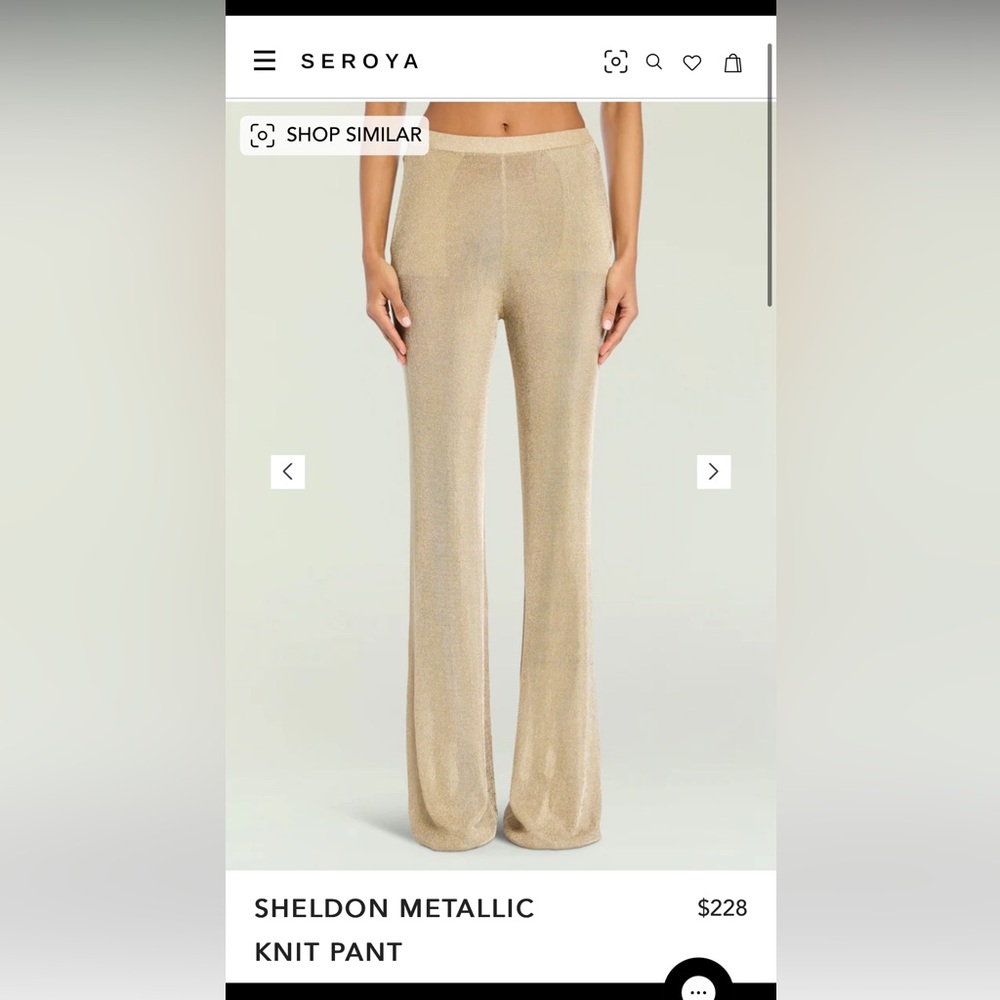 SEROYA SHELDON METALLIC KNIT PANTS